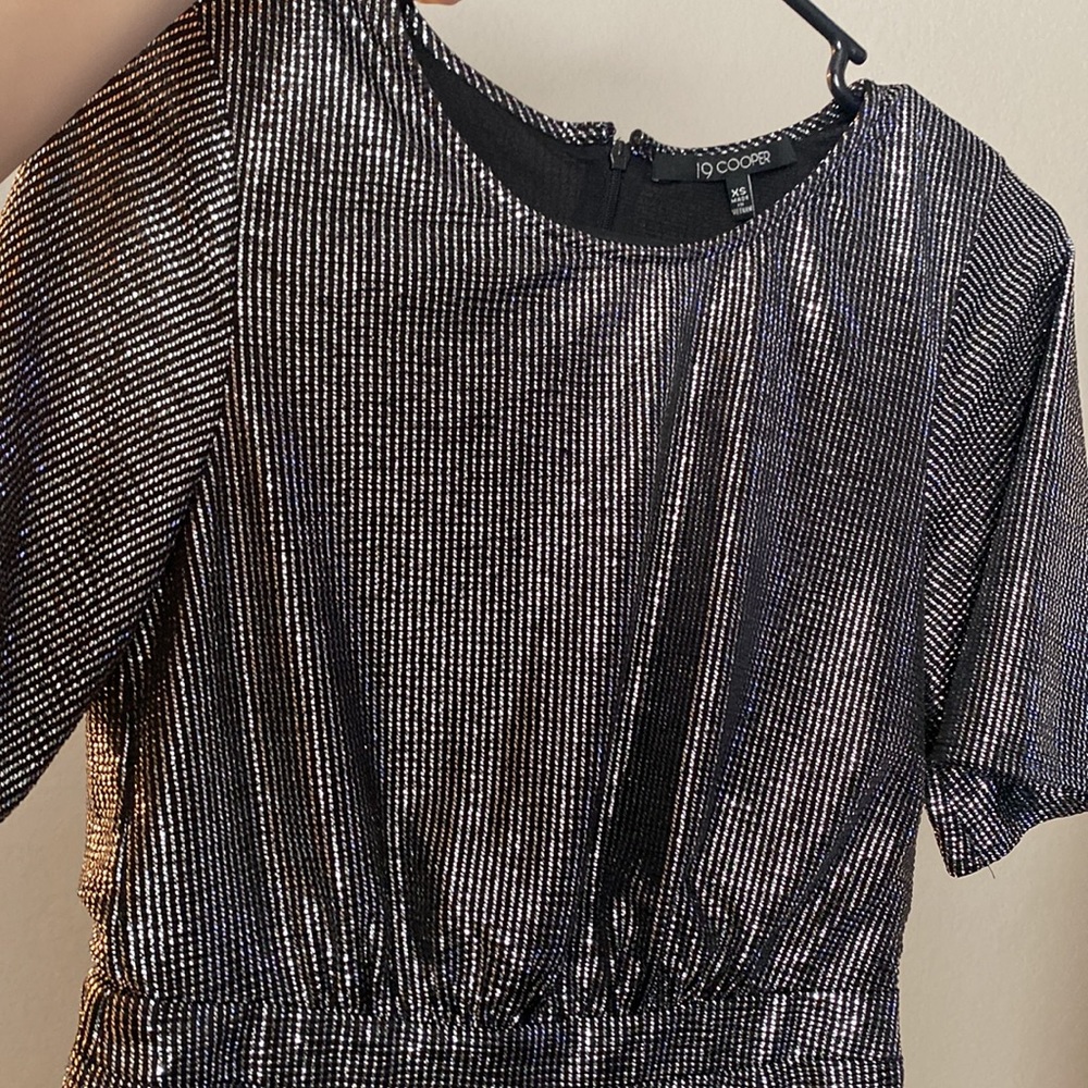 Metallic Silver Shiny Romper - Picture 3 of 3